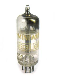 Válvula Eletrônica triodo com diodos detectores EBC91 6AV6 Miniwatt